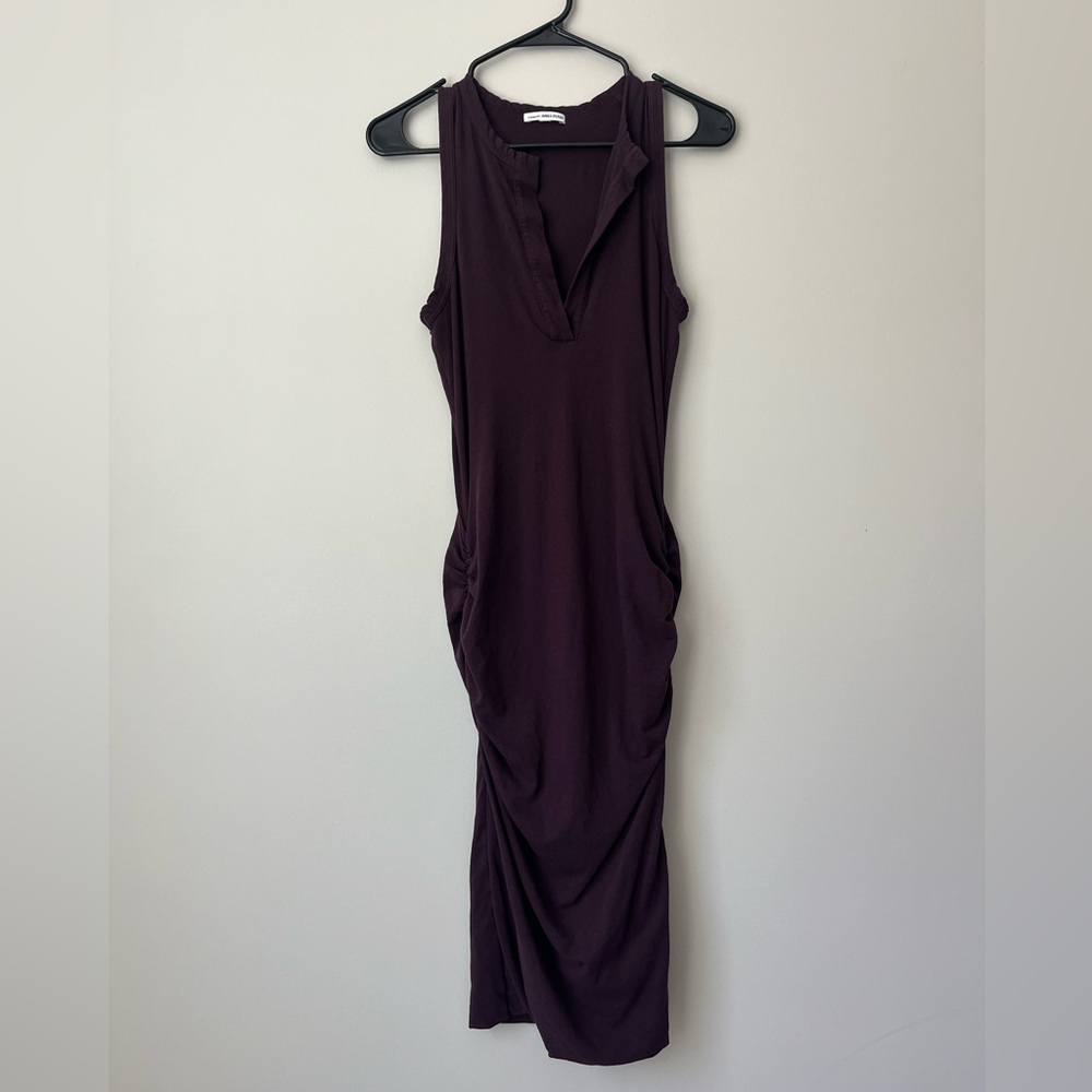 James Perse Eggplant Purple Ruched Sleeveless Long Cotton Dress
Size 2 (Medium)